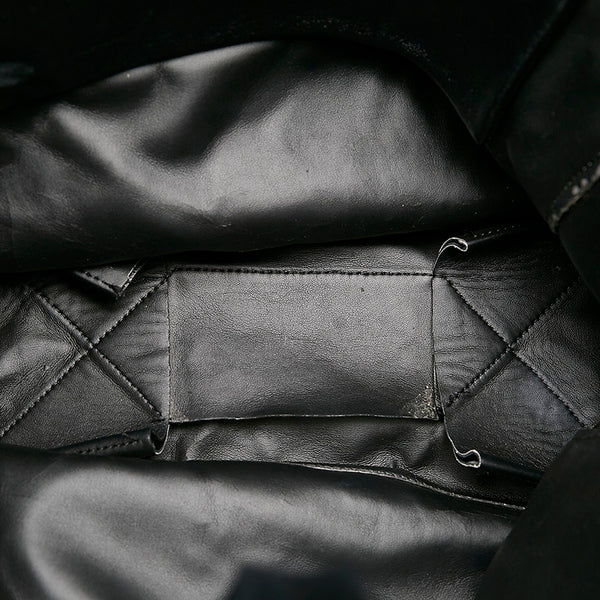 セリーヌ ホリゾンタルカバ ハンドバッグ ホワイト ブラック レザー ボア レディース CELINE 【中古】