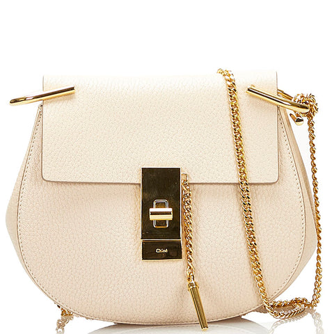 クロエ ドリュー チェーン ショルダーバッグ アイボリー ホワイト レザー レディース Chloe 【中古】
