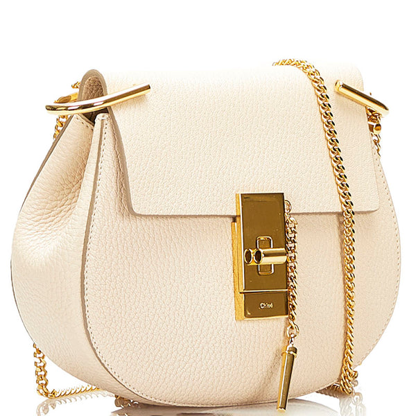 クロエ ドリュー チェーン ショルダーバッグ アイボリー ホワイト レザー レディース Chloe 【中古】