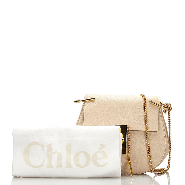 クロエ ドリュー チェーン ショルダーバッグ アイボリー ホワイト レザー レディース Chloe 【中古】