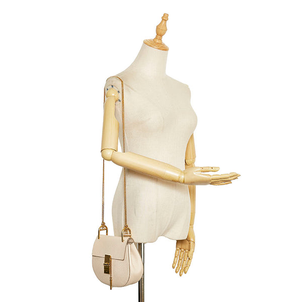クロエ ドリュー チェーン ショルダーバッグ アイボリー ホワイト レザー レディース Chloe 【中古】