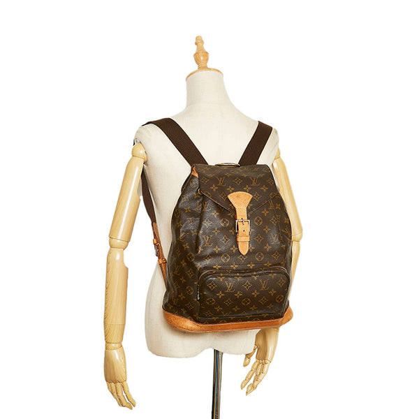 ルイ ヴィトン モノグラム モンスリGM リュック バックパック M51135 ブラウン PVC レザー レディース LOUIS VUITTON 【中古】