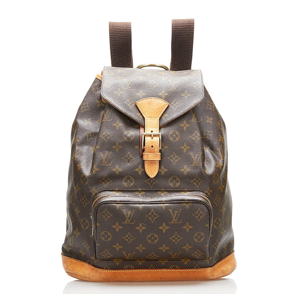 ルイ ヴィトン モノグラム モンスリGM リュック バックパック M51135 ブラウン PVC レザー レディース LOUIS VUITTON 【中古】