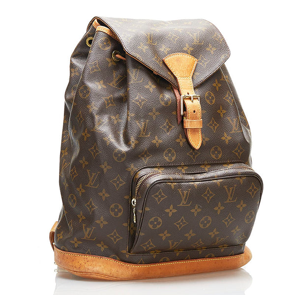 ルイ ヴィトン モノグラム モンスリGM リュック バックパック M51135 ブラウン PVC レザー レディース LOUIS VUITTON 【中古】