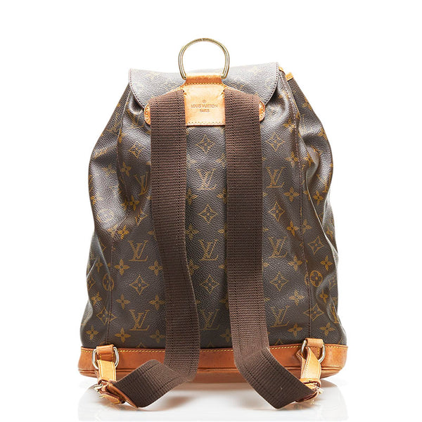 ルイ ヴィトン モノグラム モンスリGM リュック バックパック M51135 ブラウン PVC レザー レディース LOUIS VUITTON 【中古】