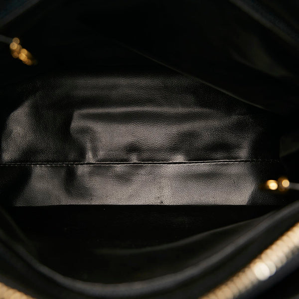 シャネル ココマーク チェーン トートバッグ ショルダーバッグ ブラック ゴールド キャビアスキン レディース CHANEL 【中古】