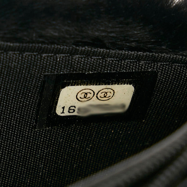 シャネル ココマーク チェーン ウォレット ミニショルダーバッグ ブラック ラビットファー レディース CHANEL 【中古】
