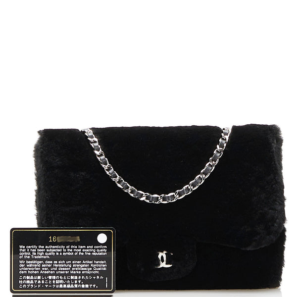 シャネル ココマーク チェーン ウォレット ミニショルダーバッグ ブラック ラビットファー レディース CHANEL 【中古】