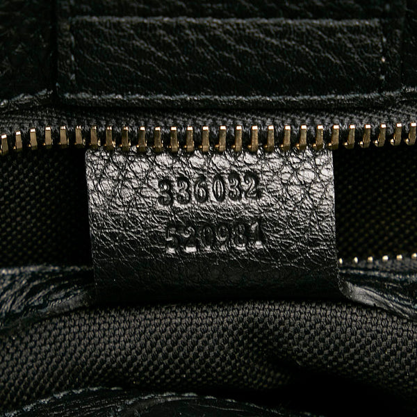 グッチ バンブー スモール ショッパー ハンドバッグ ショルダーバッグ 2WAY 336032 ブラック レザー レディース GUCCI 【中古】