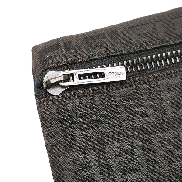フェンディ ズッキーノ 斜め掛け ショルダーバッグ 8BR320 ブラック キャンバス レザー レディース FENDI 【中古】