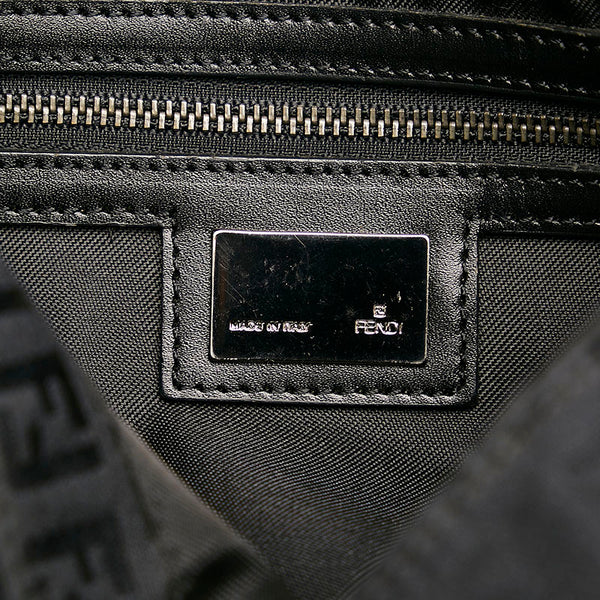 フェンディ ズッキーノ 斜め掛け ショルダーバッグ 8BR320 ブラック キャンバス レザー レディース FENDI 【中古】