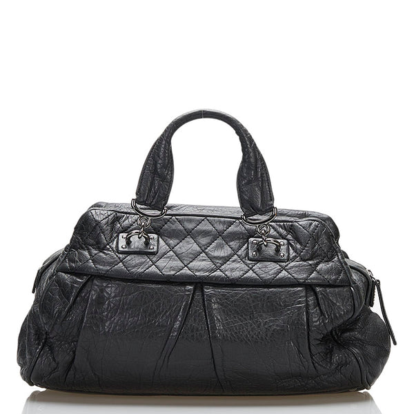 シャネル ココマーク ハンドバッグ ボストンバッグ ブラック レザー レディース CHANEL 【中古】