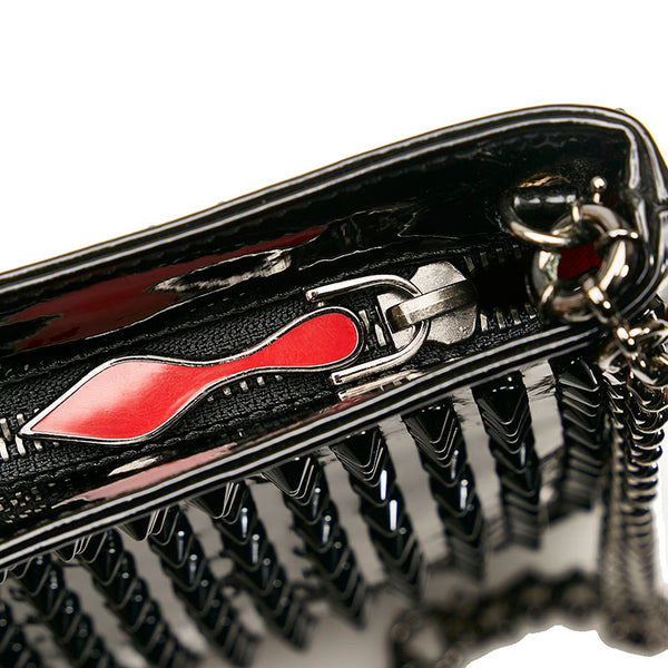 クリスチャンルブタン スタッズ ショルダーバッグ クラッチバッグ 2WAY ブラック パテントレザー レディース Christian Louboutin 【中古】