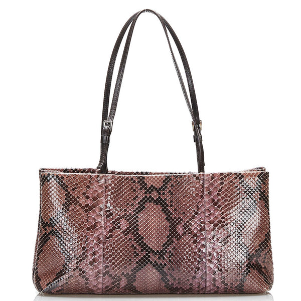 プラダ パイソン 蛇 ハンドバッグ パープル レザー レディース PRADA 【中古】