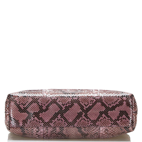 プラダ パイソン 蛇 ハンドバッグ パープル レザー レディース PRADA 【中古】