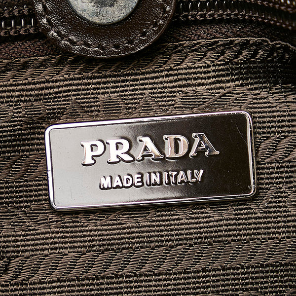 プラダ パイソン 蛇 ハンドバッグ パープル レザー レディース PRADA 【中古】