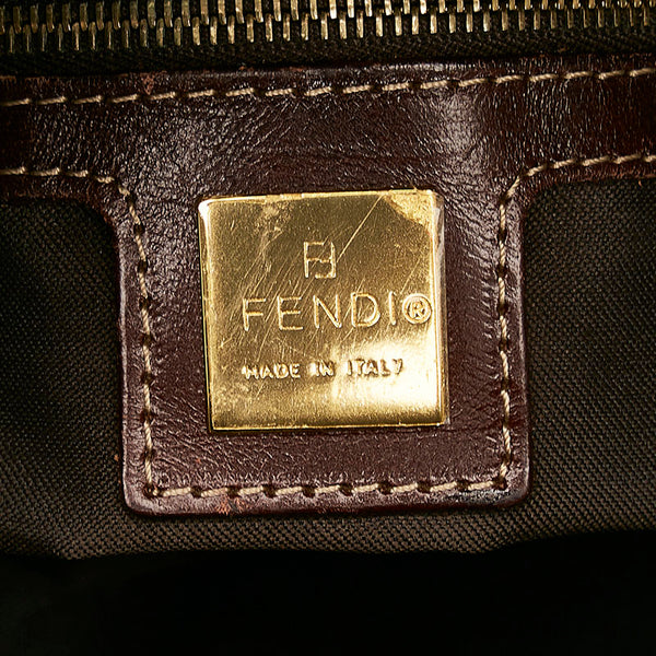 フェンディ ズッキーノ マンマバケット ワンショルダーバッグ ハンドバッグ ブラウン エナメル レディース FENDI 【中古】