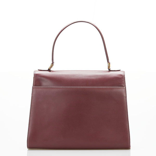 カルティエ マストライン ハンドバッグ ボルドー ワインレッド レザー レディース CARTIER 【中古】