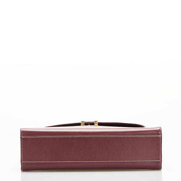 カルティエ マストライン ハンドバッグ ボルドー ワインレッド レザー レディース CARTIER 【中古】