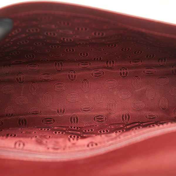 カルティエ マストライン ハンドバッグ ボルドー ワインレッド レザー レディース CARTIER 【中古】