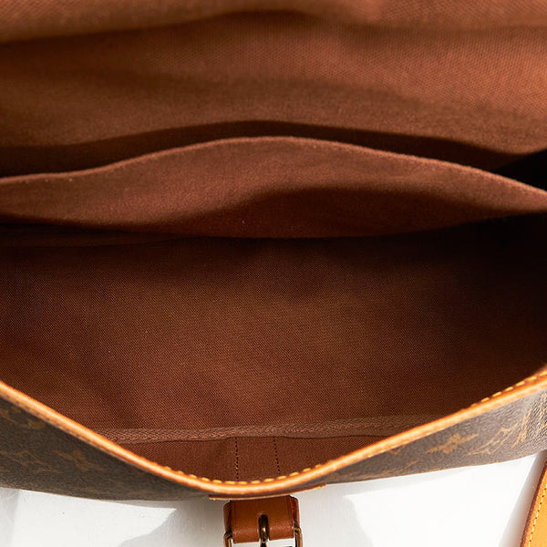 ルイ ヴィトン モノグラム ソミュール35 斜め掛け ショルダーバッグ M42254 ブラウン PVC レザー レディース LOUIS VUITTON 【中古】