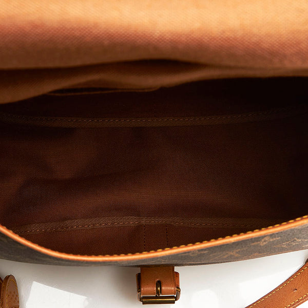 ルイ ヴィトン モノグラム ソミュール35 斜め掛け ショルダーバッグ M42254 ブラウン PVC レザー レディース LOUIS VUITTON 【中古】