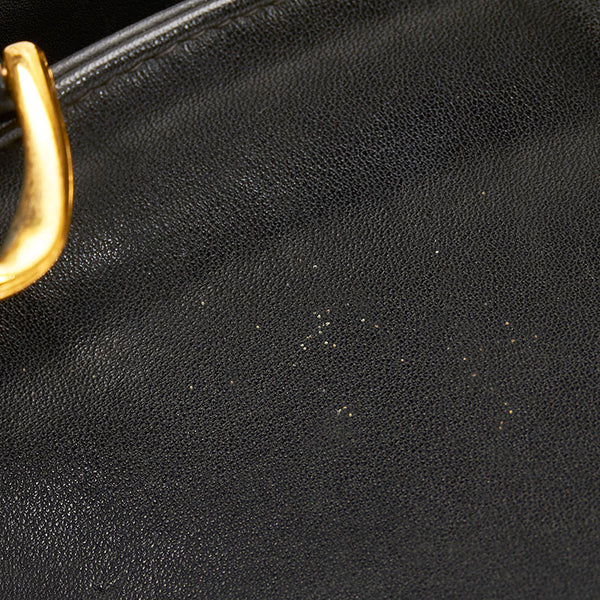 シャネル ココマーク チェーン トートバッグ ブラック ゴールド レザー レディース CHANEL 【中古】