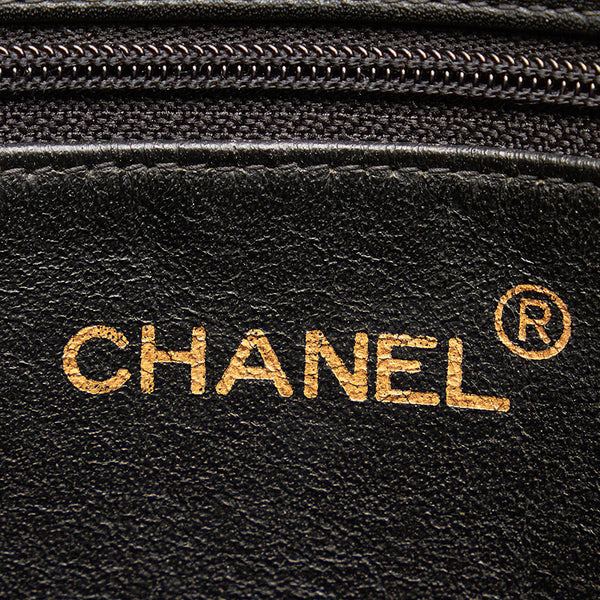 シャネル ココマーク チェーン トートバッグ ブラック ゴールド レザー レディース CHANEL 【中古】