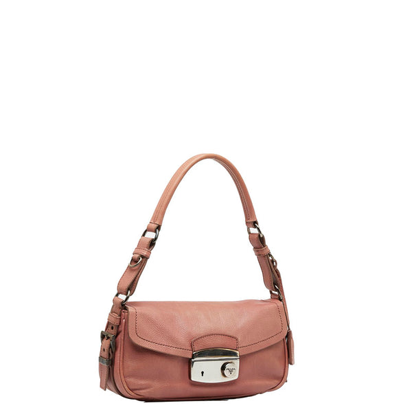 プラダ シルバー金具 ハンドバッグ ワンショルダーバッグ ピンク レザー レディース PRADA 【中古】