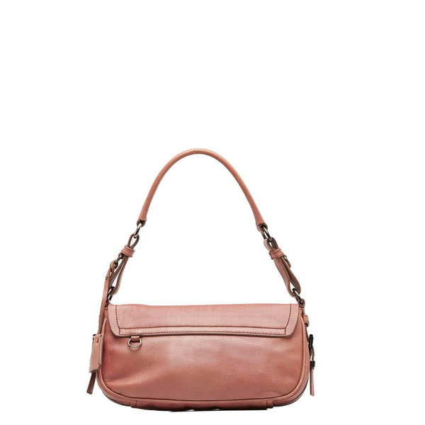 プラダ シルバー金具 ハンドバッグ ワンショルダーバッグ ピンク レザー レディース PRADA 【中古】