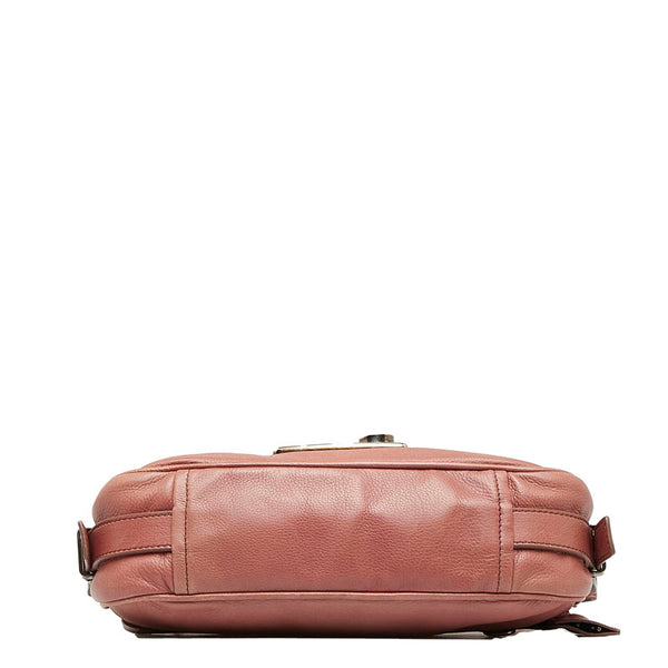 プラダ シルバー金具 ハンドバッグ ワンショルダーバッグ ピンク レザー レディース PRADA 【中古】