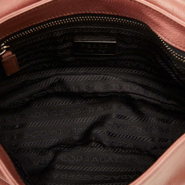 プラダ シルバー金具 ハンドバッグ ワンショルダーバッグ ピンク レザー レディース PRADA 【中古】