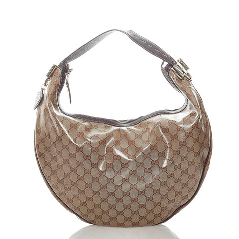 グッチ GGクリスタル ワンショルダー 181492 ブラウン PVC レザー レディース GUCCI 【中古】