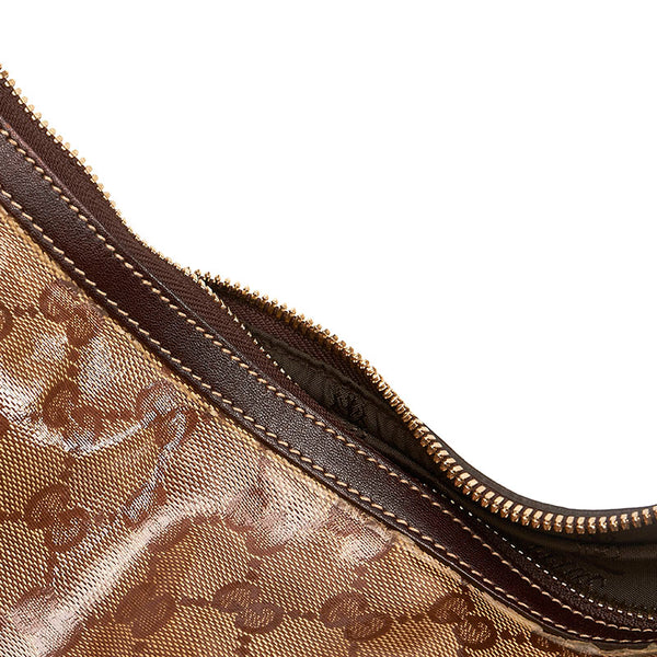 グッチ GGクリスタル ワンショルダー 181492 ブラウン PVC レザー レディース GUCCI 【中古】