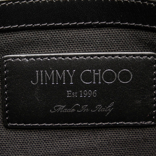ジミーチュウ クラッチバッグ セカンドバッグ ネイビー キャンバス レザー レディース JIMMY CHOO 【中古】