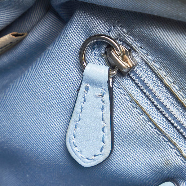 コーチ シグネチャー ハンドバッグ ショルダーバッグ 2WAY F58312 ベージュ ブルー PVC レザー レディース COACH 【中古】