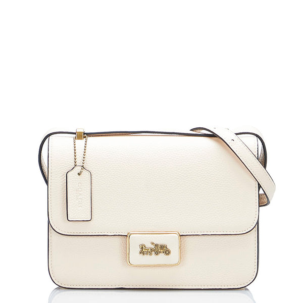 コーチ アリー 斜め掛け ショルダーバッグ 3928 ベージュ レザー レディース COACH 【中古】