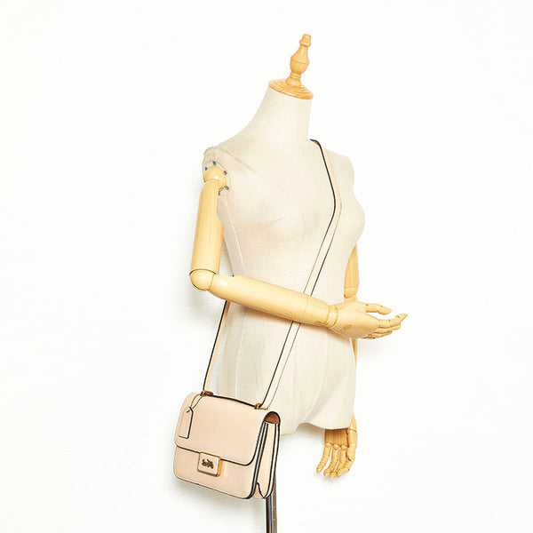 コーチ アリー 斜め掛け ショルダーバッグ 3928 ベージュ レザー レディース COACH 【中古】