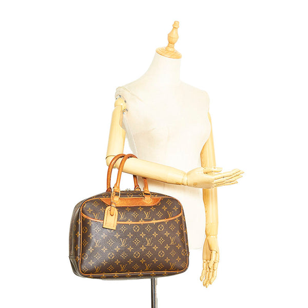 ルイ ヴィトン モノグラム ドーヴィル ハンドバッグ M47270 ブラウン PVC レザー レディース LOUIS VUITTON 【中古】