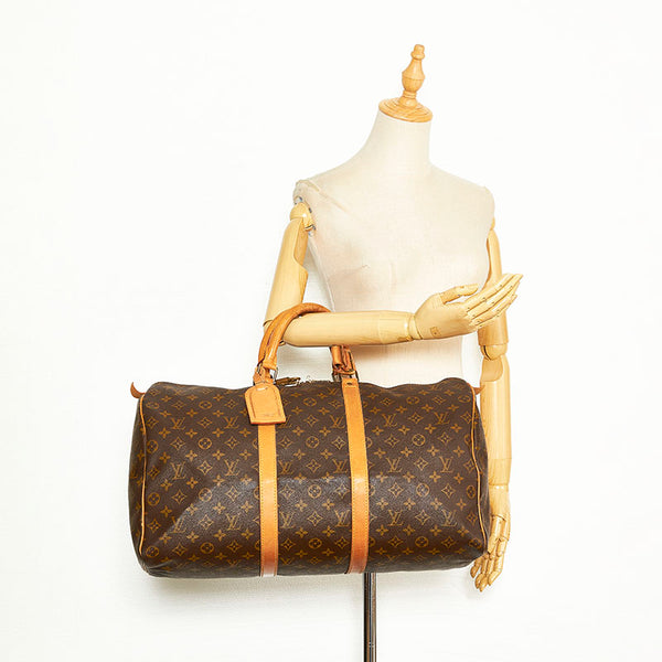 ルイ ヴィトン モノグラム キーポル50 ボストンバッグ トラベルバッグ M41426 ブラウン PVC レザー レディース LOUIS VUITTON 【中古】