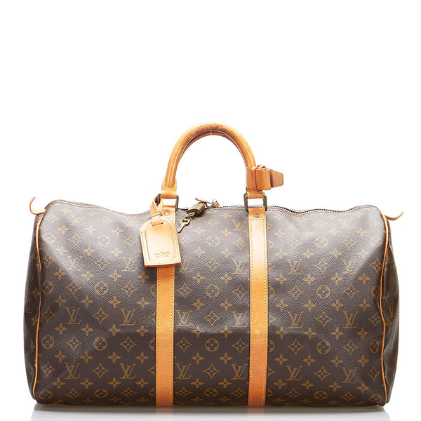 ルイ ヴィトン モノグラム キーポル50 ボストンバッグ トラベルバッグ M41426 ブラウン PVC レザー レディース LOUIS VUITTON 【中古】