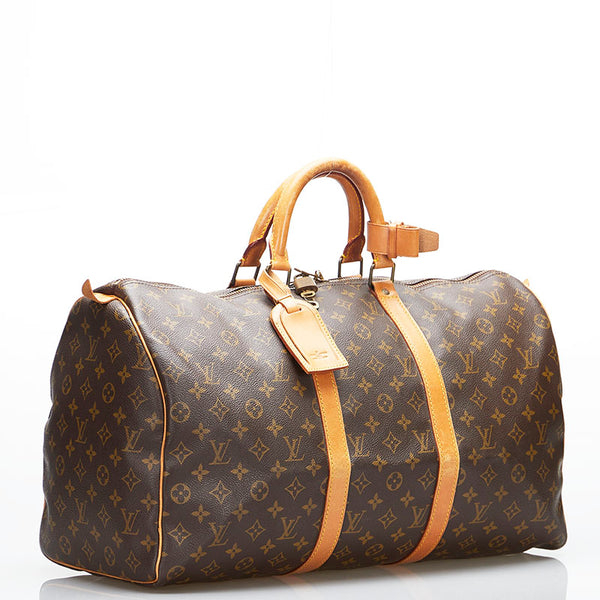 ルイ ヴィトン モノグラム キーポル50 ボストンバッグ トラベルバッグ M41426 ブラウン PVC レザー レディース LOUIS VUITTON 【中古】