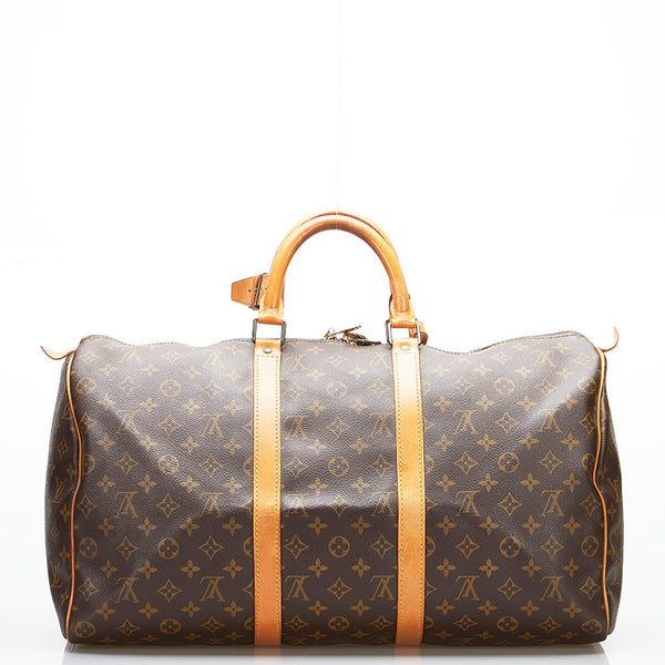 ルイ ヴィトン モノグラム キーポル50 ボストンバッグ トラベルバッグ M41426 ブラウン PVC レザー レディース LOUIS VUITTON 【中古】