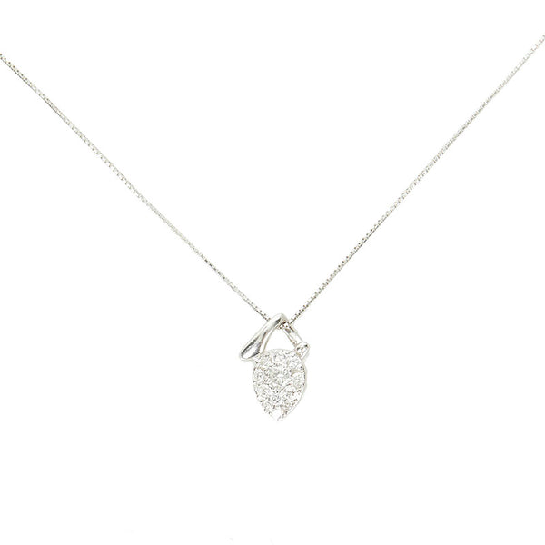 Pt900 プラチナ Pt850 プラチナ ダイヤ0.51ct ネックレス レディース 【中古】
