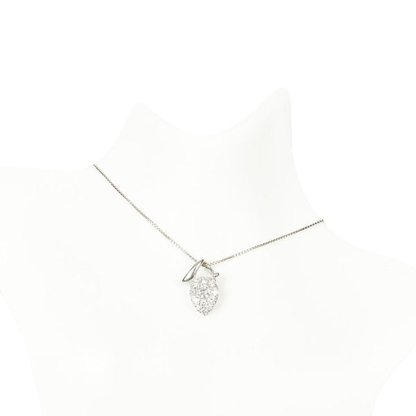 Pt900 プラチナ Pt850 プラチナ ダイヤ0.51ct ネックレス レディース 【中古】