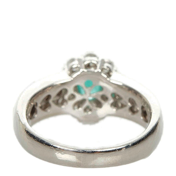 Pt900 プラチナ エメラルド0.57ct ダイヤ0.88ct リング 指輪 レディース 13.5号 【中古】