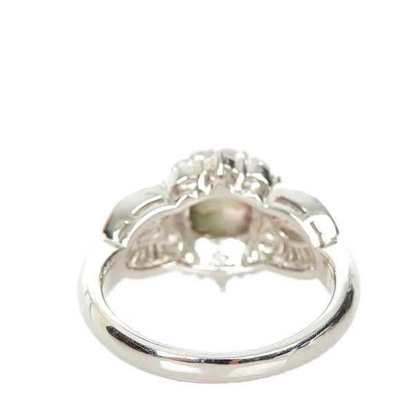 Pt900 プラチナ ピンクトルマリンキャッツアイ1.906ct ダイヤ0.79ct リング 指輪 レディース 11.5号 【中古】
