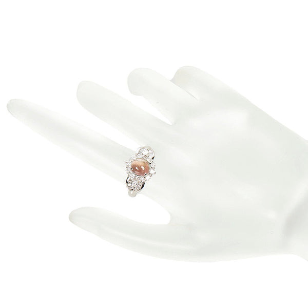 Pt900 プラチナ ピンクトルマリンキャッツアイ1.906ct ダイヤ0.79ct リング 指輪 レディース 11.5号 【中古】