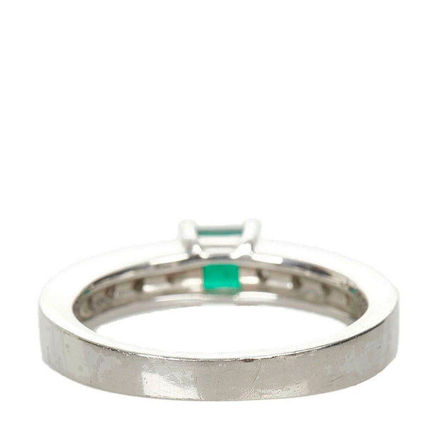 Pt900 プラチナ エメラルド0.20ct ダイヤ0.23ct リング 指輪 レディース 12号 【中古】