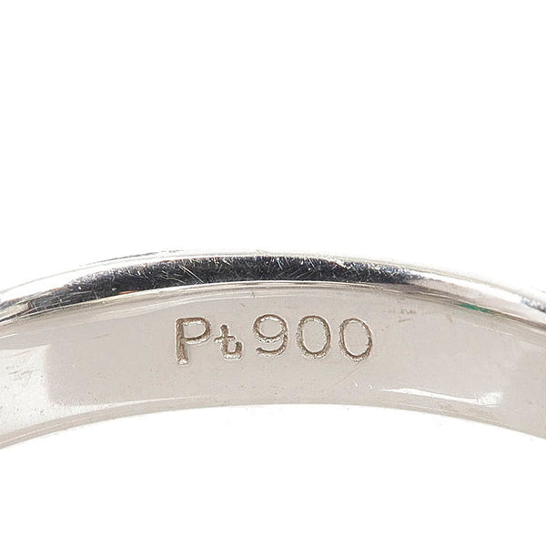 Pt900 プラチナ エメラルド0.20ct ダイヤ0.23ct リング 指輪 レディース 12号 【中古】